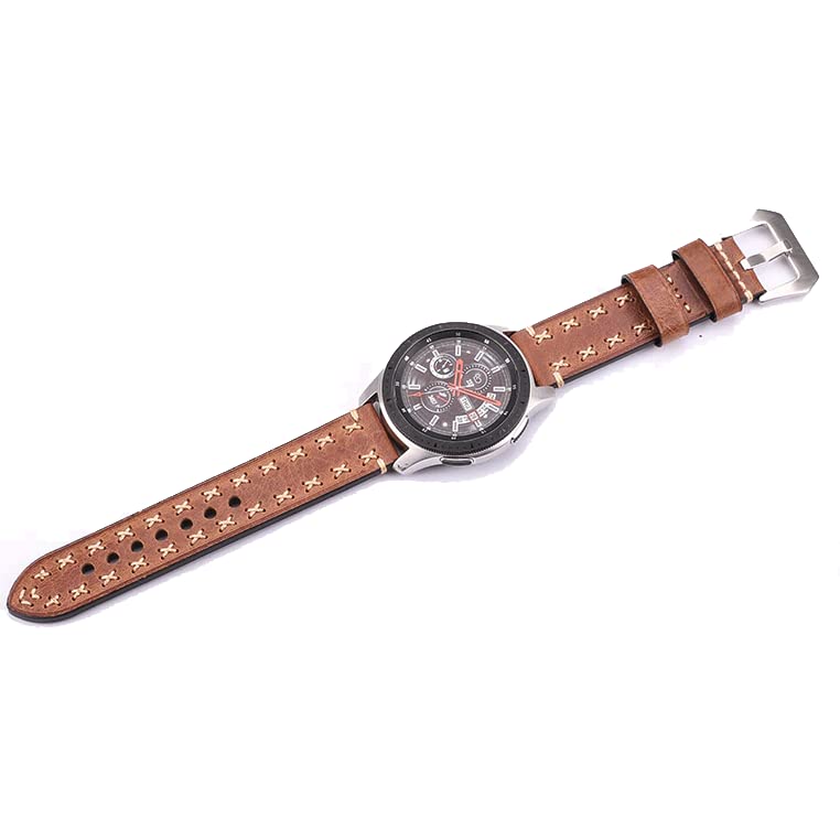 Bracelet montre 20mm marron cuir italien épais pour un style élégant au quotidien