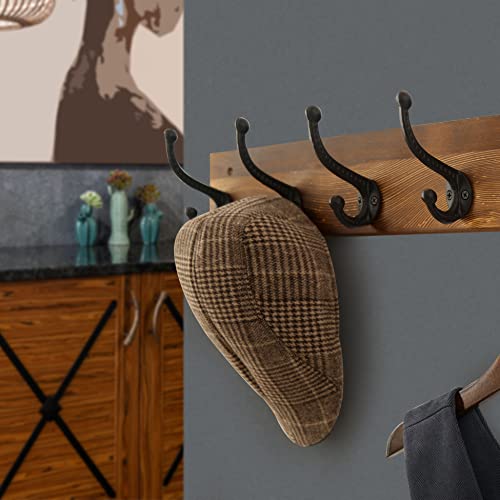 Webi Rustic Coat Rack Wall Mount,35'' Long 8 Cast Iron Coat Hooks Wall Mounted,Heavy Duty Wall Coat Hanger Hooks For Hanging Coats,Clothes,Rustic Brown #TOP3