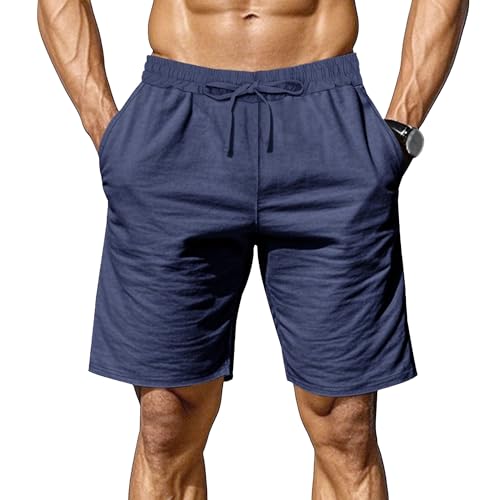 Short clásico cómodo de lino para hombre miniatura 1