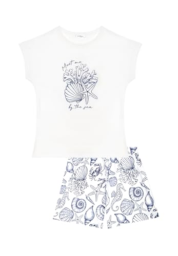Pyjama ras du cou court blanc Yamamay Coral Reef femme été