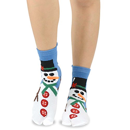 Teehee Flip Flop Big Toe Cotton Socks 3-Pairs Pack (Christmas Santa) #TOP5