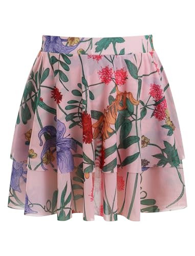 IBTOM CASTLE Girls Swimsuit with Skirt Cover up One Shoulder Straps Ruffle One Piece Bathing Suit Swimwear 5-14Y3