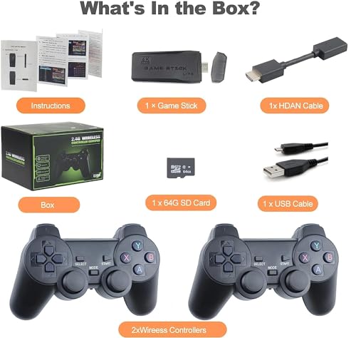 Linireau Wireless Retro Game Console, Retro Game Stick With Built-In 9 Emulators thumb #5