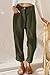 CRAZY ROSA Women's Casual Corduroy Pants - Loose Fit Straight Leg Trousers with High Waist and Pockets Green Small