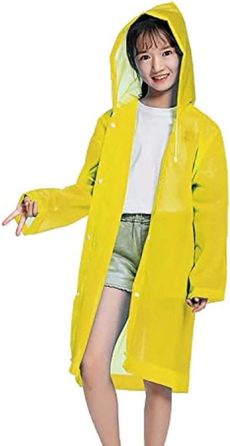 R&D Kids Boys & Girls Portable PVC Lightweight Waterproof Emergency Raincoat with Hoods and Sleeves Perfect for Outdoor Activities for Boy's & Girl's