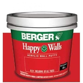 Berger Happy Walls Acrylic Wall Putty (10 Kg, White)