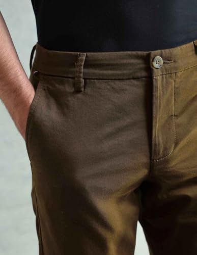 Image of Arrow Sport Men Slim fit Cotton SolidMid Rise waistTrousers