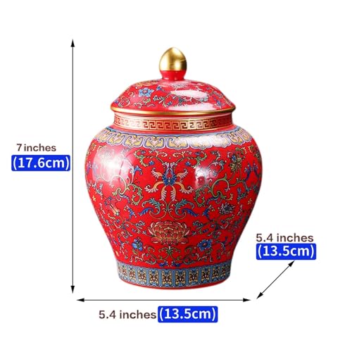 Niebieski chiński słoik imbirowy - porcelanowy dekoracyjny słoik do przechowywania z pokrywką do tradycyjnej dekoracji domu herbata suszone owoce płatki śniadaniowe - elegancki niebieski akcent
