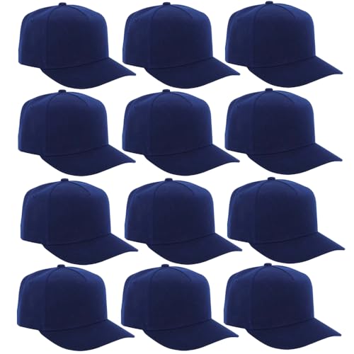 Image of 12 Pack Seamless Baseball Caps Wholesale Bulk - No Center Seam, DIY Friendly, Adjustable Breathable Lightweight for Men Women