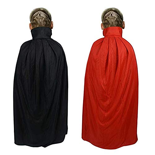 Halloween Vampire Cape Vampire Cloak - Adult/Child Double Layer Black And Red Reversible Cape #TOP1