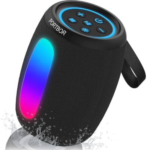 Portable Bluetooth Speaker Wireless, Powerful Stereo Sound, IPX5 Waterproof