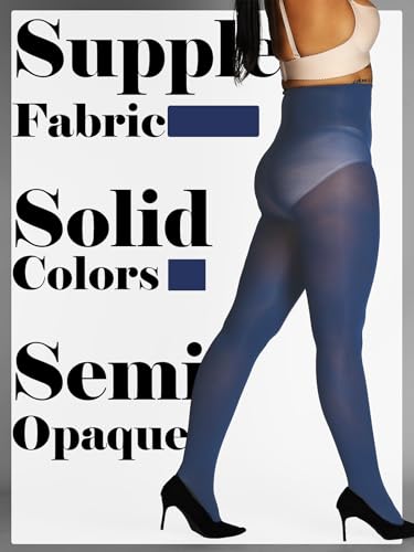 Image of HONENNA Semi Opaque Silky Women Pantyhose Tights, 20+ Colors Invisibly Toe Reinforced 60 Den Size A-E