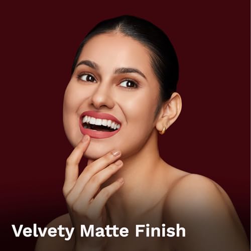 Image of Pilgrim Matte Me Up Bullet Lipstick 4.2g | Creamy, Lightweight, Bold, Non Drying | SPF 30 | Enriched With Hyaluronic Acid & Spanish Squalane | Lipstick for dusky skin tone | Pink Romance -14