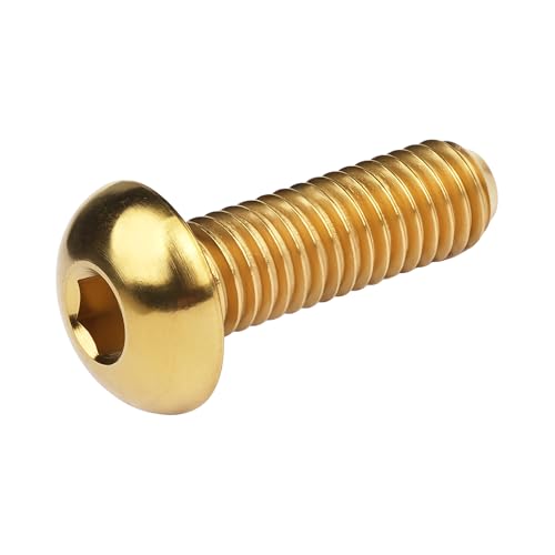 Image of Titanium Bolt M3 8 10 12 15mm Allen Key Head Screws for Bicycle Pack of 4 (Gold, M3x15mm)