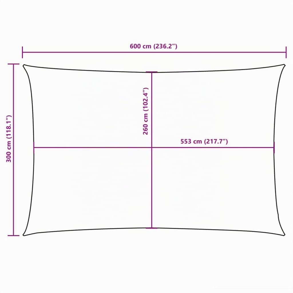 Voile d’ombrage Rectangulaire, Toile Ombrage Imperméable Protection UV Tissu Oxford 3x6 m Beige