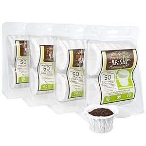 Perfect Pod EZ-Cup Disposable Paper Filters with Patented Lid Design for Reusable Coffee Pods 4-Pack (200 Filters)