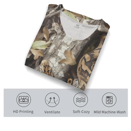 BEYFSJIRI Men's Camo T-Shirt Snake Camouflage Short Sleeve Casual Hunting Shirts,Snake Multicolor2,L by BEYFSJIRI - Used condition - Image 4