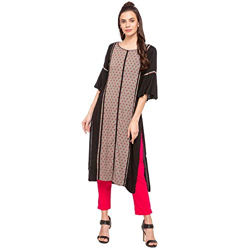 Image of GO COLORS Cotton Stretch Kurti Pants Full Length for Women | Breathable, Mid Rise, Tall