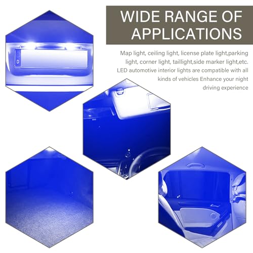 Kit de 24 Piezas Bombillas LED para Interior de Auto Azul miniatura 6