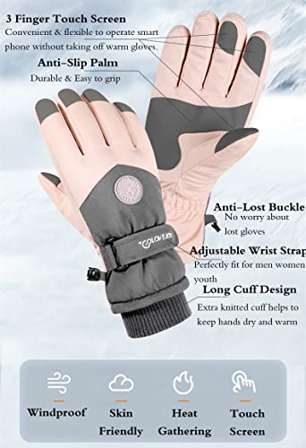 Jjzs Winter Ski Snow Gloves For Men, Women, Youth | Touchscreen & Waterproof Cold Weather Hand Warming Gloves Winter Work Gloves #TOP1