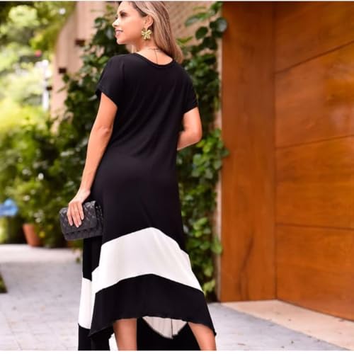 Vestido Plus Size Mullet com Bico nas Laterais Moda Primavera Verão Mega Luxuoso (PRETO COM FAIXA OF