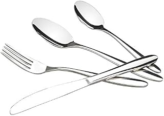 Ponpong 18/10 Stainless Steel Flatware Set, Cutlery Set, Forks Knives Spoons Set, 48 Pcs for 12 People