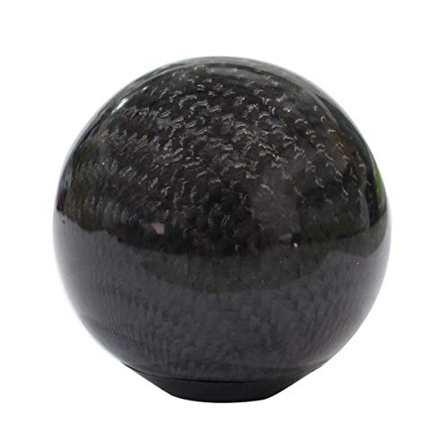 Xtremeamazing Universal Round Ball Gear Shift Knob Shifter Knobs M12 X 1.25 Thread With 3Pcs Adapters Stick Shifter Black Carbon Fiber Style Black #TOP4