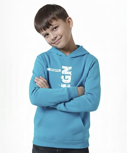 Image of KYDA KIDS Boys 100% Cotton Hooded Neck Long Sleeve Sweatshirt with Hoodies Winter Wear