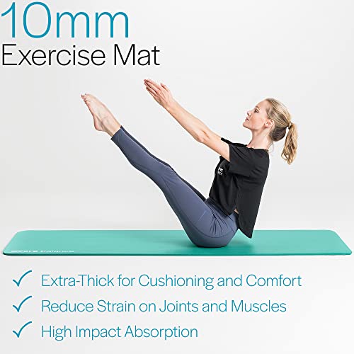 Core Balance Pilates Mat, Extra Thick Foam 10mm, Non Slip, Exercise Fitness Yoga, Compact Lightweight With Carry Strap, 180cm x 60cm x 1cm - Image 4