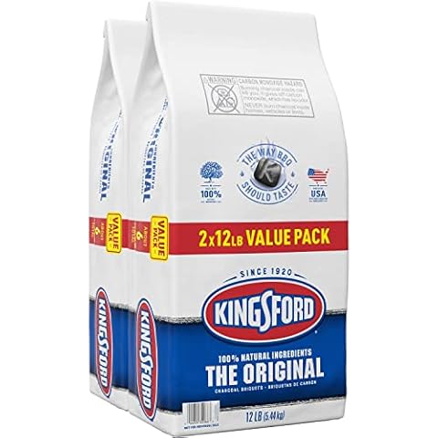 Kingsford Original Charcoal Briquettes, BBQ Charcoal for Grilling 12 Pounds Each (Pack of 2) (Package May Vary) Cover