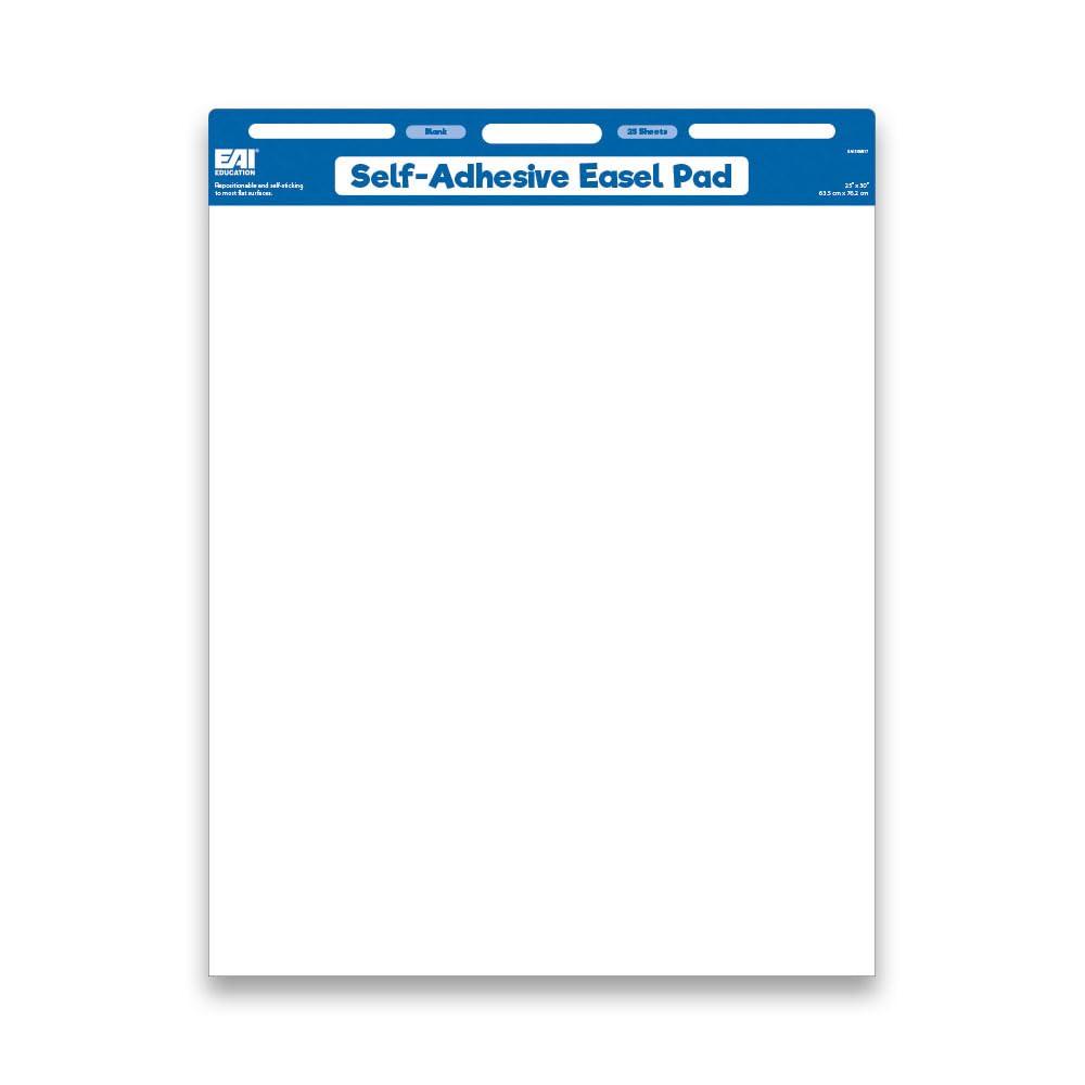 EAI Education Self-Adhesive Easel Pad: Blank - 2 Pack