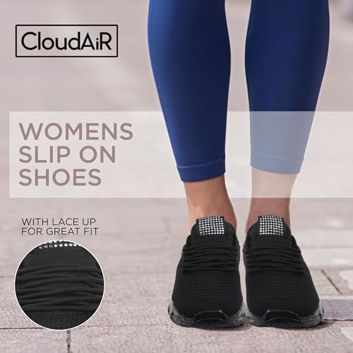 CLOUDAIR Vesta Women's Sneakers: Casual Running, Walking Arch Support Shoes, Lightweight Slip-On Sock Design, Non-Slip Work Shoes for Women, Comfortable Air Cushioned Platform Sneakers2