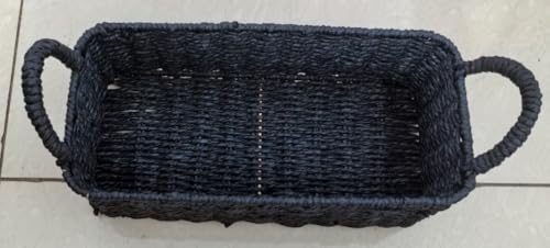 Paper Rope Bathroom Storage Basket with Handles - Toilet Paper Organizer, Farmhouse & Boho Decor, ?13.4