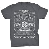 40th Birthday Gift Shirt for Men - Vintage 1983 Aged to Perfection - Charcoal-002-XL