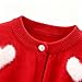 Girls Cardigan Sweaters Kids Heart Sweater Crew Neck Button Front Outerwear Toddler Long Sleeve Knit Tops Size 4 5
