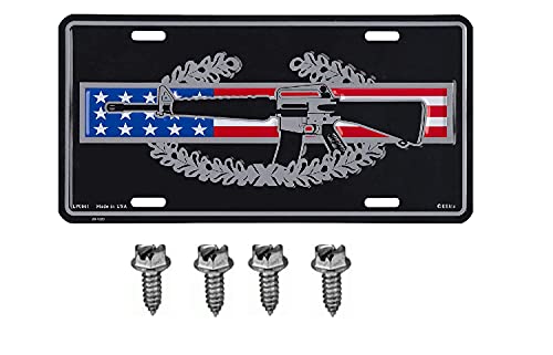 United States Army Combat Infantryman Cib Automobile Metal License Plate Including Fastener Screws #TOP22