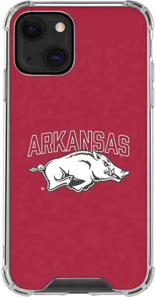 Skinit Clear Phone Case Compatible with iPhone 13 - Officially Licensed University of Arkansas-Fayetteville Razorbacks Logo Design