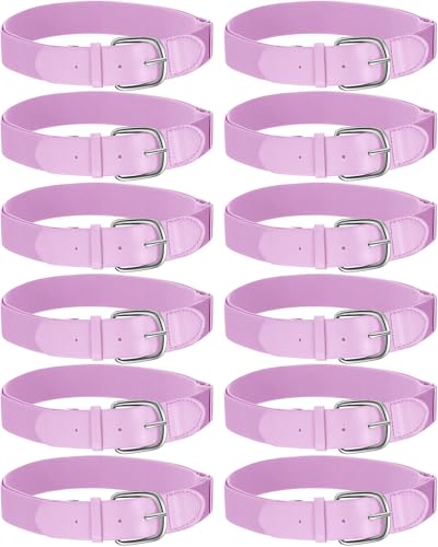 Hercicy 12 peças de cintos de beisebol de softball, para adultos e jovens, ajustáveis, rosa, Youth S