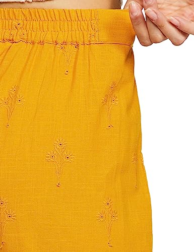 Image of BIBA Women Cotton Regular Embroidered Pants