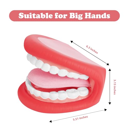 Ultrassist Große Mund-Handpuppe mit Zunge – Lehrmodell für Zahnhygiene & Sprachtherapie, Demonstrationsmodell für Unterricht, inklusive Zahnbürste