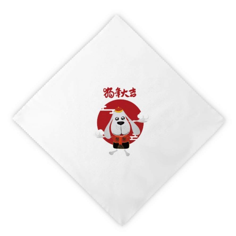 Servilletas para cena de Año Nuevo con nubes tradicionales de tela blanca
