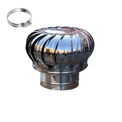 Roof Ventilator, Vent Built-in Fly Screen Mesh, Round Louver Grille Cover, Wind Turbines Air Vents, Cap Vent Round, Air Ventilation Outlet Hood, Internally Braced Wind Turbine (Size : 160mm)