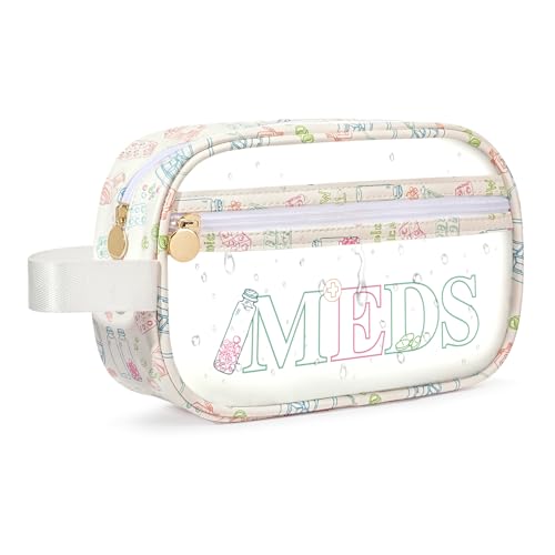 Image of COSHAYSOO Clear MEDS Bag Medicine Travel Case Pill Pouches for Traveling Small Medication Organizer Purse for Women Teen Girls, Car Emergency Medicine Kit Accessories Airplane Park Trip Essentials