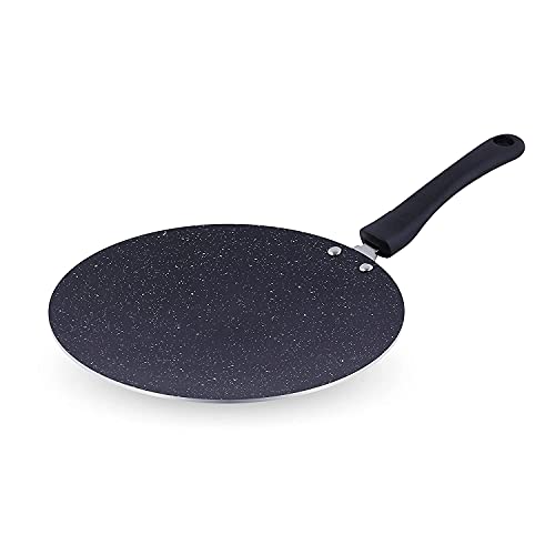 METREY Non Stick Heavy Duty Concave Single Handle Tawa,280 mm,Black