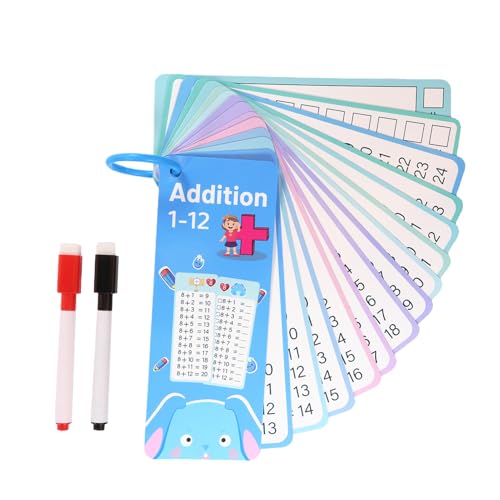 Tarjetas flash de adicionales, tarjetas flash matemáticas | División de multiplicación de adicional del juego | Tarjetas educativas de doble cara de doble cara para la escuela m