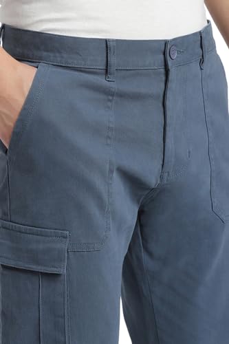 Image of Dennis Lingo Mens Cotton Lycra Mid Rise Relaxed Fit Solid Trousers