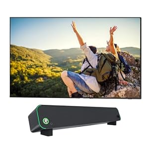 SAMSUNG QN55QN90CAFXZA 55 Inch Neo QLED Smart TV with 4K Upscaling with a CR-STEALTHBAR Desktop Soundbar with Bluetooth (2023)