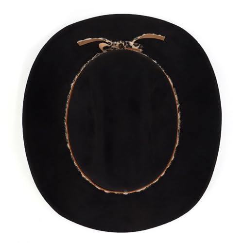 Image of Classic Suede Cowboy Hat for Adult Wide Brim Western Cowgirl Hat Women Fedora Hat with Leopard Print Hatband