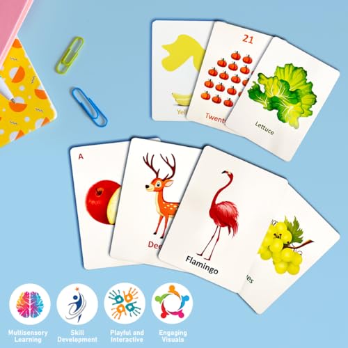 Image of Wembley Flash Card Board Games for Babies 0 to 6 Months Old Boy Girls Infant Early Learning Educational Montessori Toys for 1 2 3 4 Years Kids Cognitive Skills Activity Toys - Set of 196 Cards