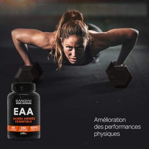 Bandini® EAA Acides Aminés Essentiels - 240 comprimés pour 48 jours - Avec 9 Essential Amino Acids - Complexe de AAE hautement dosé - Intra pré- et post-entraînement - Amino Essentiel - 100% Vegan – Image 7